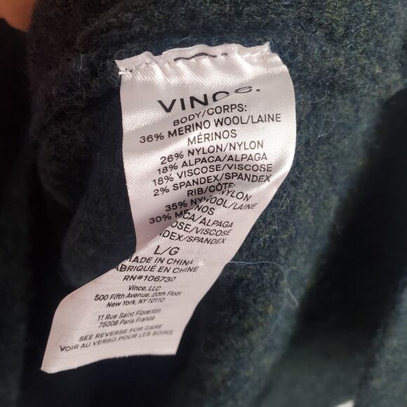 Vince Merino Wool Alpaca Blend V-Neck Sweater - Size Large - Picture 8 of 8